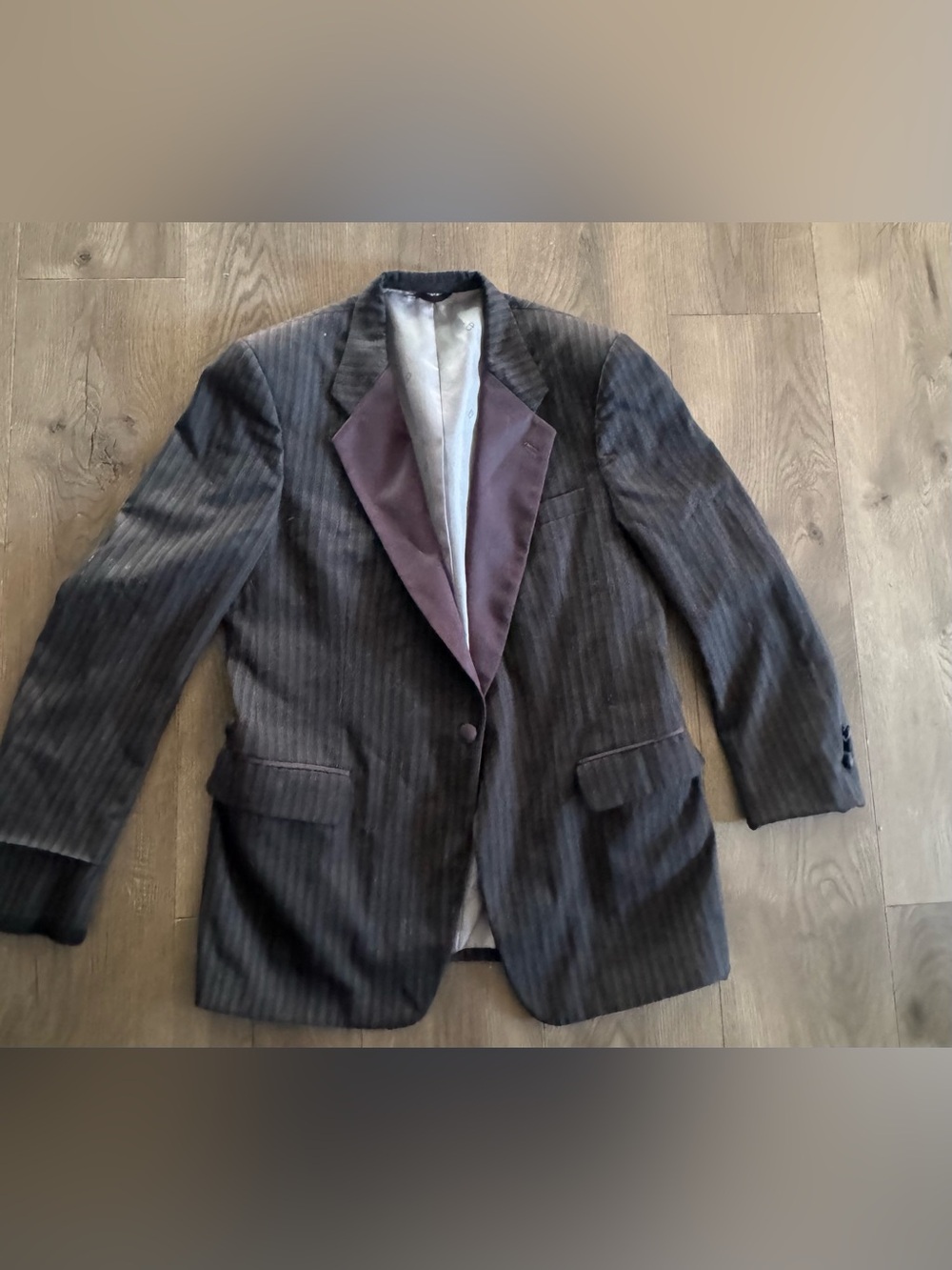 Dior Black Pinstripe Blazer Satin Peak Lapel